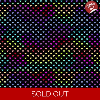 Andover Fabrics - Hearts - Rainbow Black